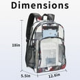 thumbnail image 3 of clear backpack, heavy duty pvc transparent backpack stadium approved with reinforced strap school bookbag for school, workplace, stadium, travel, security, festival, college (black), 3 of 5