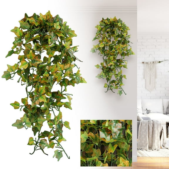 Ljxge 39 Inch Halloween Autumn Maple Vine Hanging 5 Pronged Sweet Potato Leaves For Porch Wall And Wedding Background Decor Flexible For Diy