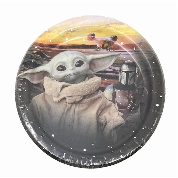 Star Wars Baby Yoda & Mandalorian 6-3/4" Party Plates - Pack of 8