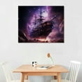 thumbnail image 2 of JRXY  Seascape Wall Art Ocean Waves Storm Pictures Nature Lightning Artwork Prints Sailboat Painting Posters for Living Room Bedroom Office Decor 20x16in, 2 of 4