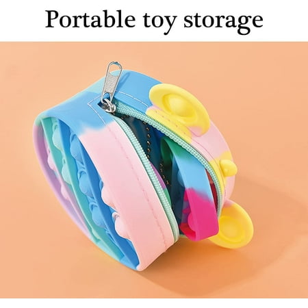 Zoiuytrg Fidget Toys Pencil Case,Large Capacity Storage Box,Sensory Push Mini Pop Bubble Pencil Box for Girls Boys Students Gifts