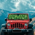 thumbnail image 4 of Psesaysky Green Saint Patrick Leaves Car Windshield Sun Shade for Car Front Window Block UV Rays Foldable Sun Visor Protector Sunshade to Keep Your Vehicle Cool 52.95”x 16.14”, 4 of 7