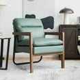 thumbnail image 2 of Costway Modern Accent Armchair Lounge Chair w/ Rubber Wood Legs & Steel Bracket Green, 2 of 9