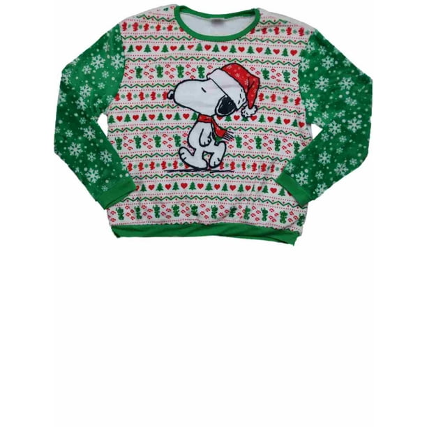 Peanuts Junior Women Peanuts Snoopy Christmas Sweat Shirt Holiday
