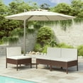 thumbnail image 1 of vidaXL Garden Chairs 3 pcs with Cushions Poly Rattan Brown, 1 of 4