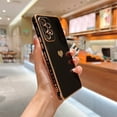thumbnail image 4 of Decase for Samsung Galaxy A53 5G Case for Women Girl Cute Love-Heart Luxury Bling Plating Soft Back Cover Raised Full Camera Protection Bumper Silicone Shockproof Phone Case for Galaxy A53 5G, Black, 4 of 8