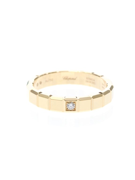 Pre-Owned CHOPARD Ice Cube Diamond Ring 18K Pink Gold 829834 Polished