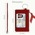 thumbnail image 4 of Zip ID Case with Lanyard - Badge ID Holder with Wallet for Cash, Cards, Coin - Qulitted Cotton Red, 4 of 7