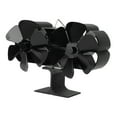 Double Heads Fireplace Fan 6 Blades Thermal Power Black Stove Fan High ...