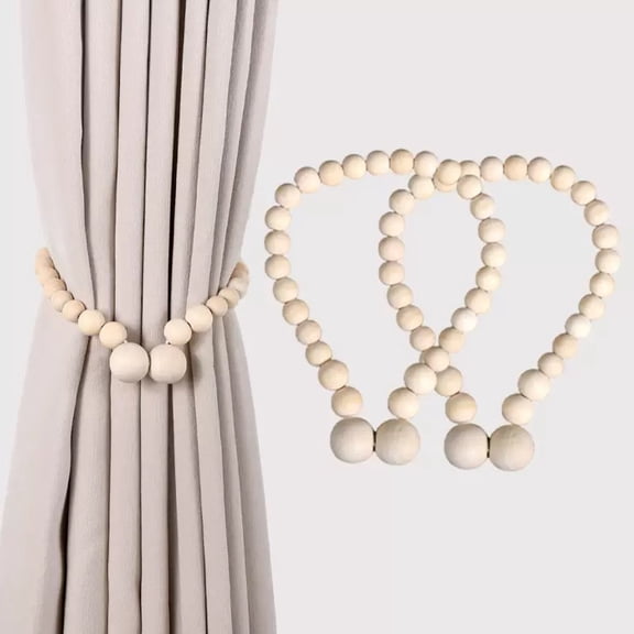 2 Pack Magnetic Curtain Tiebacks, Decorative Curtain Holdbacks Curtain Holders for Boho Farmhouse Decor Iiving Room Bedroom Office Outdoor Curtain Clips