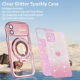 thumbnail image 3 of Dteck for iPhone 13 Case with Camera Lens Protector, Love Heart with Rotating Ring Holder Stand Sparkly Phone Case for iPhone 13,Pink, 3 of 6