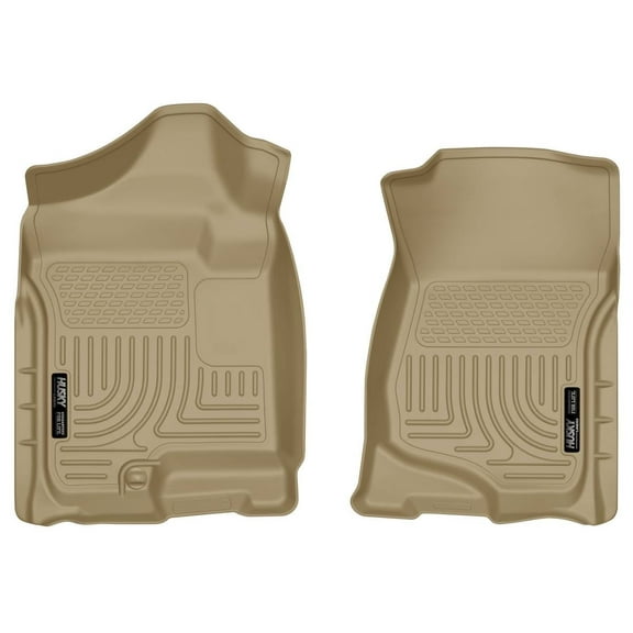 Husky Liners 18203 Weatherbeater Floor Mats Fit 2007-2014 Escalade/Suburban/Yukon/Tahoe/Silverado/Sierra/Avalanche Front Row Liners 2pc Tan
