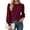 Burgundy, variant on Women Fall Fashion Hollow Out Holiday Sweaters, Stretchy Cozy Knit, Puff Long Sleeve, Crewneck Pullover Tops, Dressy Casual Blouse, Trendy Winter Clothes, Going Out Outfits