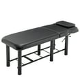 thumbnail image 2 of LZBEITEM Black Wide Stationary Massage Table with Backrest for Treatment Table Physical Therapy Table Spa Facial Bed, Metal Frame 27.5'' Wide 73'' Long Heavy Duty Professional Stationary Massage Bed, 2 of 8
