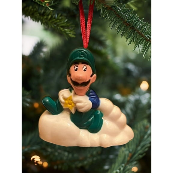 Ornament Super Mario Luigi Cloud Wind 1989 Figure Figurine Charm 3” Rare