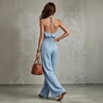 thumbnail image 4 of Stralyhd Wide Leg Women's Jumpsuits Cotton Linen Sleeveless Jumpsuit Dressy Casual Button Up Jumpsuits 2026 Summer V Neck Overalls with Pockets Light Blue 2XL, 4 of 4