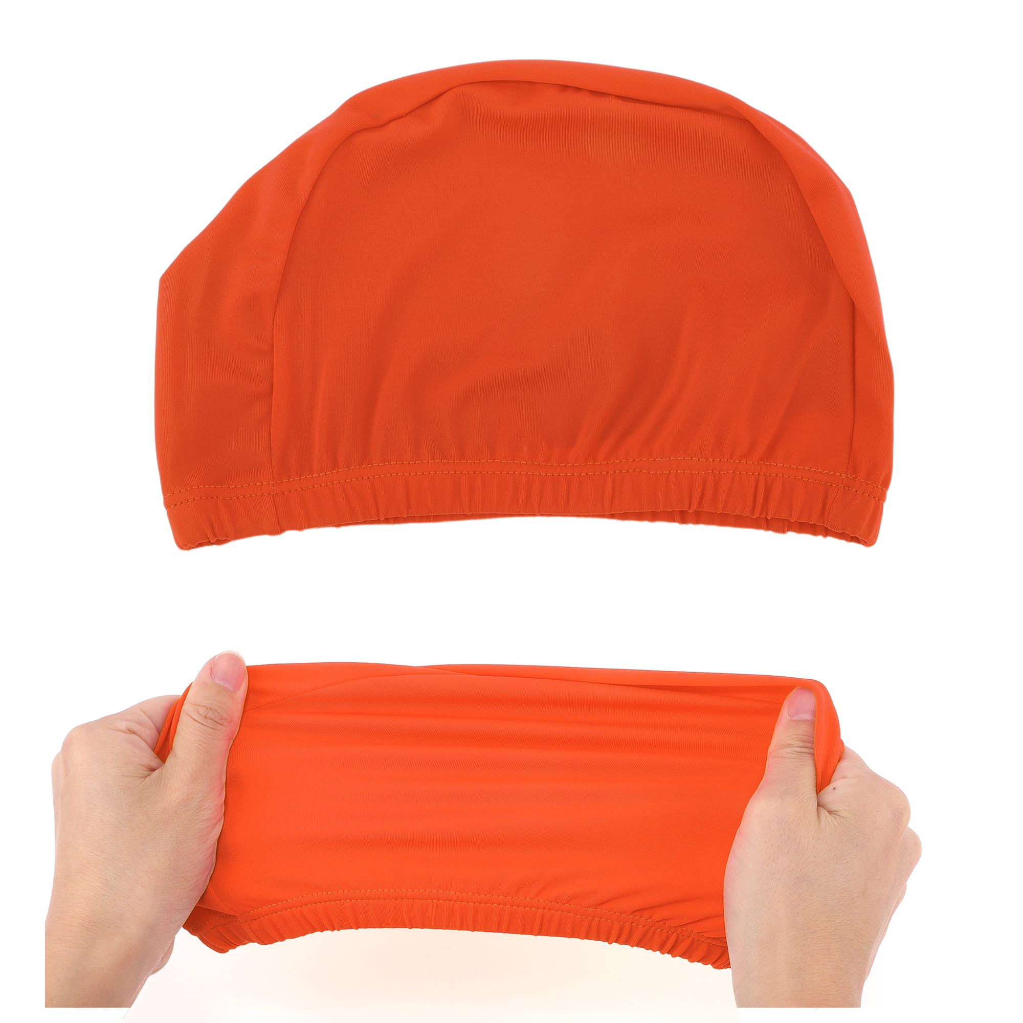 Unique Bargains Elasticity Swim Cap Measuring for Comfortable Fit Orange Red