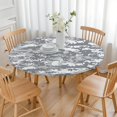 thumbnail image 3 of Gray White Camo Pixel Pattern Round Fitted Tablecloth with Elastic Edge,Dining Table Cover Waterproof,Outdoor Round Tablecloth for Camping,Dining,Indoor and Outdoor, 3 of 7