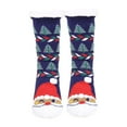 thumbnail image 4 of Slipper Socks With Grips Womem Men Christmas Cartoon Print Lined Socks With Grippers Non Thermal Cozy Stockings Winter Thicked Home Sleep Gift,Sky Blue, 4 of 4