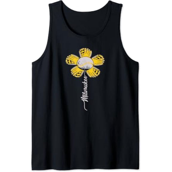 Milwaukee Baseball Flower Baseball Enthusiasts Tank Top Size S-3XL