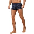 thumbnail image 4 of INSPIRE CHIC Men's Striped Stretch Waistband Comfortable Mid-Waisted Boxer Underwear 38 Dark Blue, 4 of 5