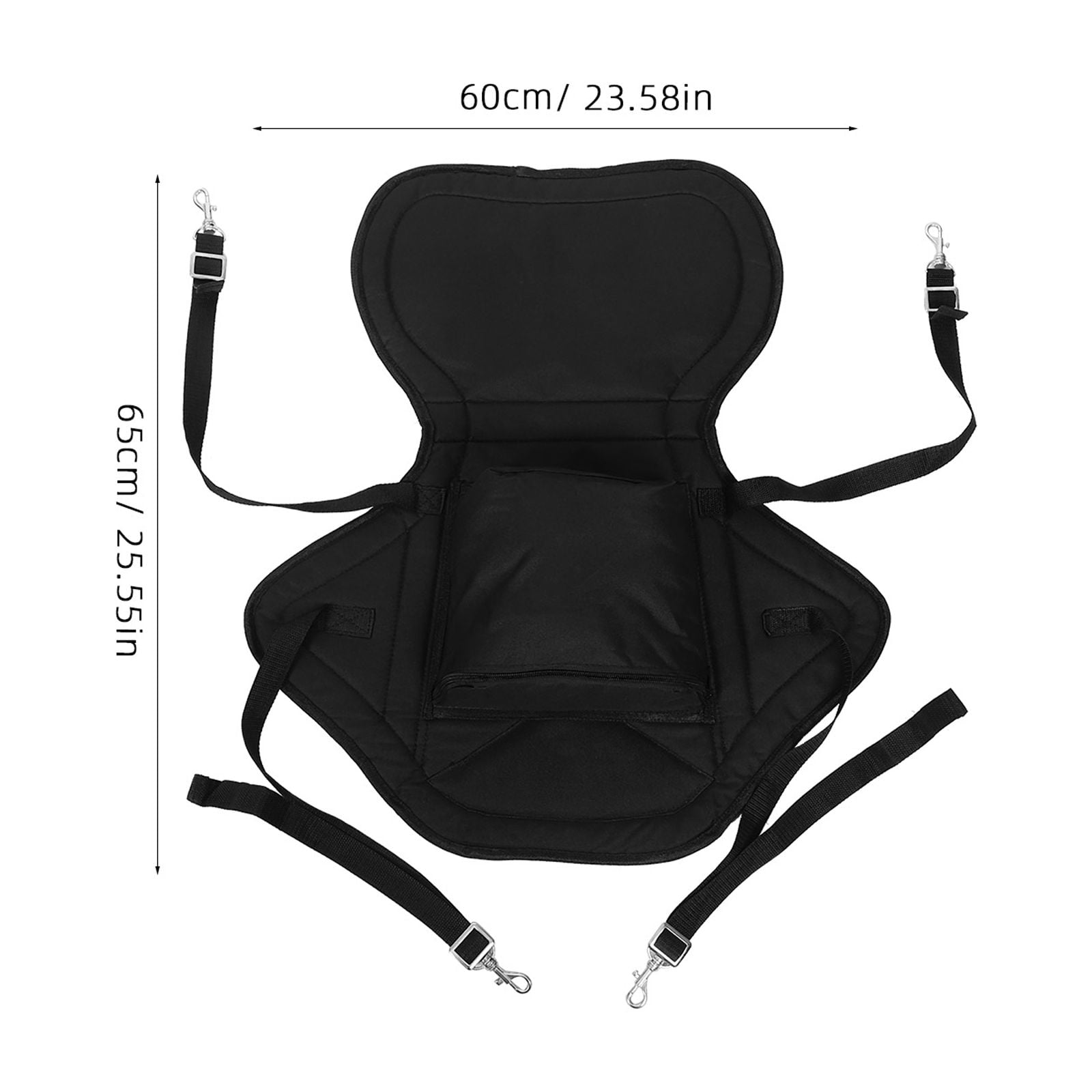 AURARMLET Black Kayak Back Cushion with Breathable, Anti-Wear Fabric for Outdoor Comfort and Support