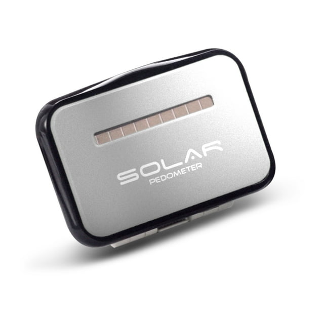 Graflsoa Solar & Battery-Powered Fitness Tracker with Clip, CR-797 Model, Includes L1131F Battery, Silver - Track Steps, Distance & Calories, Compact & Stylish Design