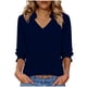 thumbnail image 3 of TaTaai 2026 Trendy Women's V-Neck Three Quarter Sleeve T-Shirt Printed Casual Top Lightweight Soft Tee for Spring Summer Fall Daily Vacation Travel Wear Gift, 3 of 7
