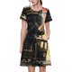 thumbnail image 1 of Balery Adorable Kitten On Mini Train Vestidos sueltos de manga corta para mujer, vestidos de verano 2025, vestidos casuales de corte A con vuelo., 1 of 6