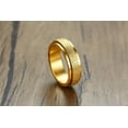 thumbnail image 3 of PAMTIER Women's Men's Stainless Steel 6MM Sandblast Finish Worry Rotatable Lucky Ring Simple Stress Relieving Fidget Wedding Band Gold Size 10, 3 of 6