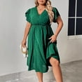 thumbnail image 5 of Nmnitkp Dresses for Women Fashion Style Summer Dress Plus Size Womens V Neck Floral Cocktail Party Midi Dresses with Pocket, 5 of 8