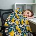 thumbnail image 4 of Flannel Fleece Throw Blanket Summer Lemon Vintage Leaves Plant Lightweight Soft Plush Blankets,Country Farm Harvest Cozy Warm Throw Blanket for Couch Sofa Bed Car Office All Season Use 50x60in, 4 of 9