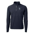 thumbnail image 2 of Men's Cutter & Buck Navy Kansas City Royals Adapt Eco Knit Hybrid Recycled Quarter-Zip Pullover Top, 2 of 3