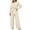 Beige, variant on Sweatsuits Women 2 Piece Outfit Jogger Set Sweatshirt Top and Loose Fit Wide Leg Pants Tracksuit Set Trouser Suit Casual Fitness Set Sports Suit Valentine's Day