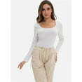 thumbnail image 3 of Long Sleeve Shirts for Women Scoop Neck Baselayer Casual Tops for Lady, 3 of 6
