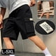 thumbnail image 2 of Pantalones cortos Cargo con múltiples bolsillos para hombre, Shorts rectos informales de Color sólido, de secado rápido, para Fitness, correr, tendencia, 2 of 4