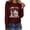 Wine, variant on Long Sleeve Shirts for Women Crewneck 2026 Fashion Tops Casual Loose Spring Tee