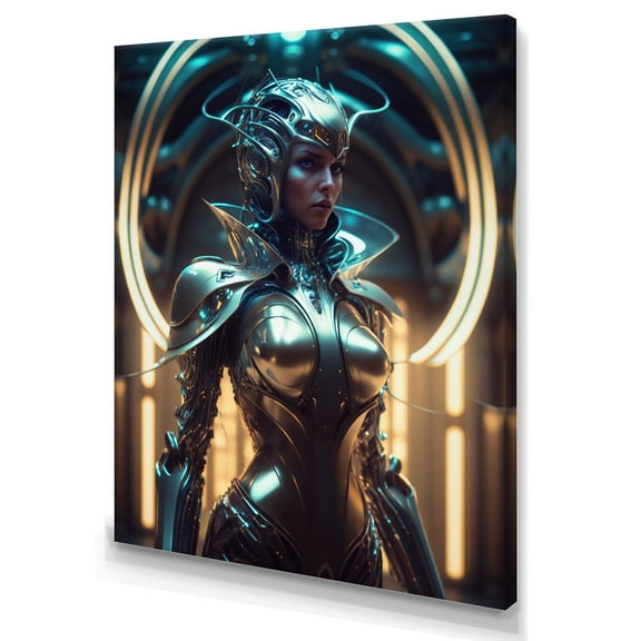 Designart Futuristic Robot Woman I Canvas Wall Art