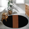 thumbnail image 4 of 3ft Round Rug, Black Brown Non-Skid Rubber Backing Large Area Rugs - Living Room Bedroom Home Office, Contemporary Boho Modern Art Indoor Floor Mat Carpets Washable Rug, 4 of 9