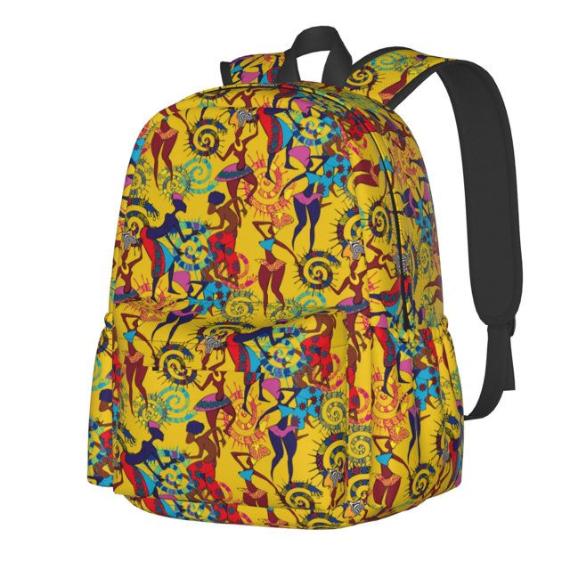 Disketp Dancing African Womens Mochila Escolar de Gran Capacidad y Peso Ligero, Mochila de Viaje Ideal para Escuela, Trabajo y Uso Diario, Cómoda y con Estilo