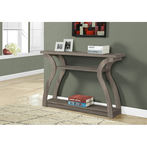 47'' Accent Table, Console, Entryway, Narrow, Sofa, Living Room, Bedroom, Brown Laminate, Contemporary, Modern