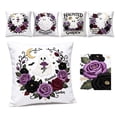 thumbnail image 5 of Haunted Garden Ghost Rose Embroidery, Plush Throw Pillow Cover, Soft Decorative Cushion Case for Sofa Bedroom Living Room, 16x16 Inches, 5 of 8