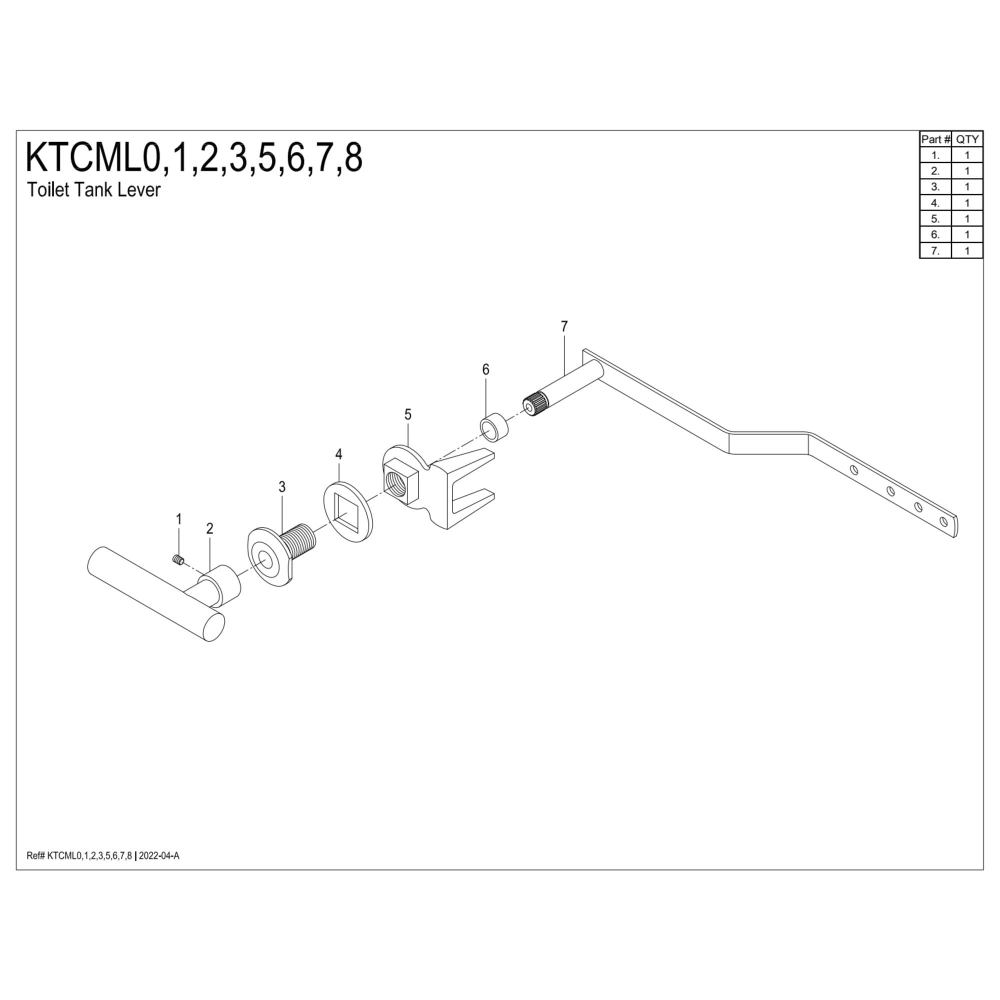 Kingston Brass KTCML7 Manhattan Front Mount Toilet Tank Lever, Left/Right Installation in Brushed Brass