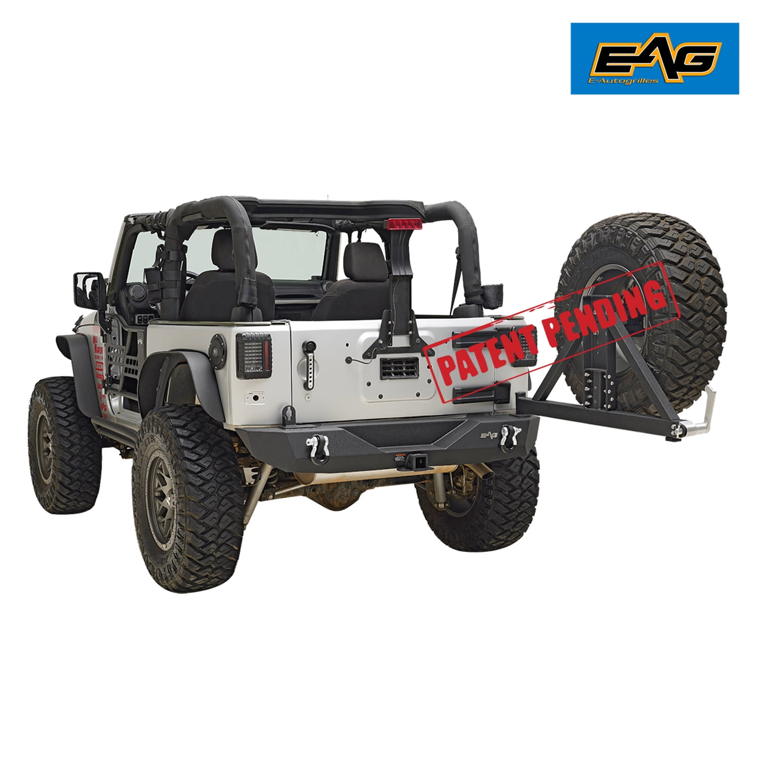 EAG Rear Bumper with Assembled Tire Carrier Fit for 0718 Jeep Wrangler