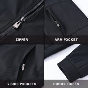 Taigaofy Mens Lightweight Outdoor Jacket Causal Fashion Stylish Windbreaker For Work Dress Golf Business Black L