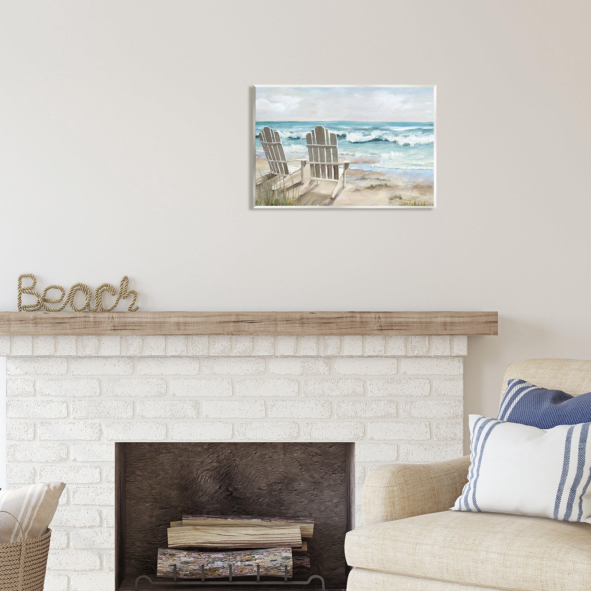 Stupell Industries Serene Beach Scene Landscape Painting Unframed Art Print Wall Art, 19 x 13