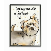 The Stupell Home Decor Collection Dogs Leave Paw Prints in Your Heart Wall Art