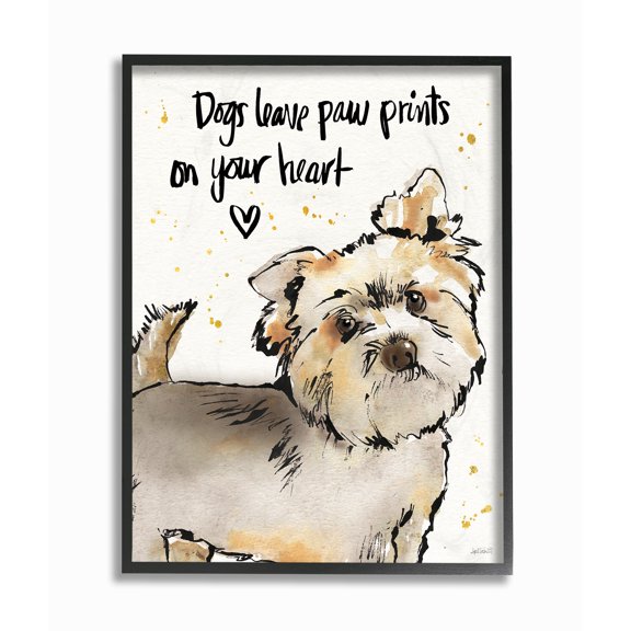 The Stupell Home Decor Collection Dogs Leave Paw Prints in Your Heart Wall Art