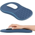 thumbnail image 1 of shiyou-Ergonomic Mouse Pad with Wrist Rest Support, Mousepad with Memory Foam Wrist Rest and Non-Slip PU Base, Massage Bulge Design for Pain Relief, Computer, Wireless Mouse, Desk(12.2x9.8 inch)Blue, 1 of 4