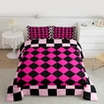 thumbnail image 2 of Manfei Female Men Minimalist Plaid Grid Bedding Comforter Set 2pcs,Vintage Aesthetic Twin Comforter Sets Microfiber,Mid Century Geometric Breathable Bedding Set,Microfiber Bedroom Decor,Reversible, 2 of 8